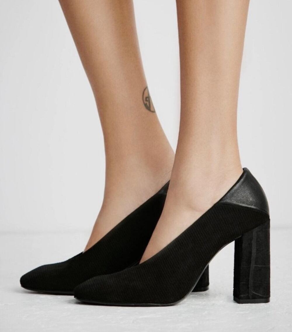 Free People Take Heart Block Heels In Black